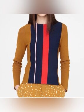 Apiece Apart Mustard top with Navy, Red  Stripes size L